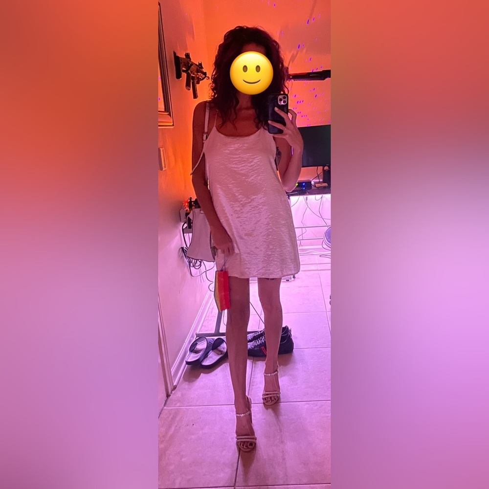 Show Me Your Mumu White Silky Mini Dress